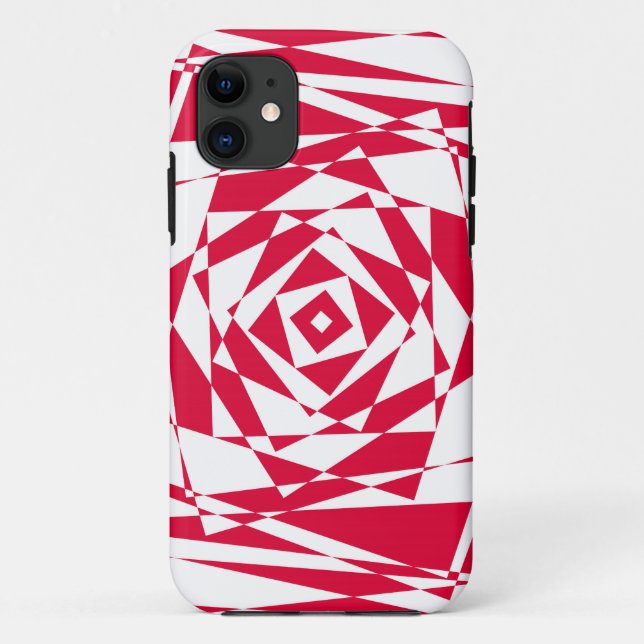 Funda De Case-Mate Para iPhone Ilusión abstracta roja blanca (Reverso)