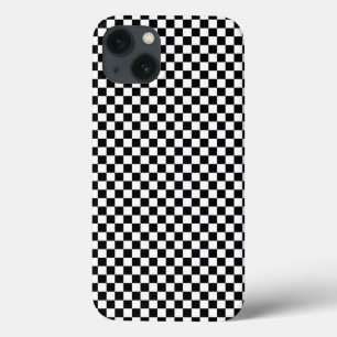 Funda Para iPhone 13 Ilusión cuadrada de cheques en blanco y negro