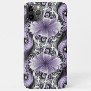 Funda Para iPhone 11 Pro Max Ilusión de Lila Arte Floral Abstracto Fantasía Fra