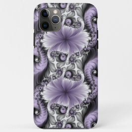Funda Para iPhone 11 Pro Max Ilusión de Lila Arte Floral Abstracto Fantasía Fra