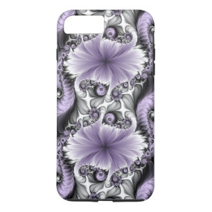 Funda Para iPhone 8 Plus/7 Plus Ilusión de Lila Arte Floral Abstracto Fractal Fant