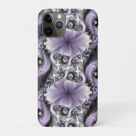 Funda Para iPhone 11 Pro Ilusión Lilac Resumen Arte Fractal Floral Fantasía