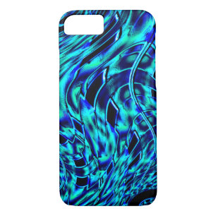 Funda Para iPhone 8/7 Ilusión metálica y torcida, imagen de azul a verde