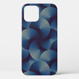 Funda Para iPhone 12 Ilusión óptica de círculos metálicos, patrón sin f