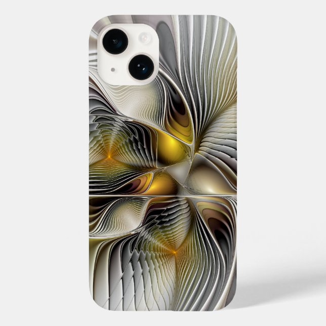 Funda De Case-Mate Para iPhone Ilusión óptica Resumen 3D Fractal con profundidad (Reverso )