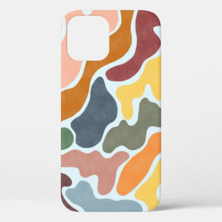 Funda Para iPhone 12 Ilustracion abstracto moderno en tonos tierra.