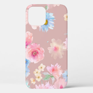 Funda Para iPhone 12 Ilustracion acuarela con flores. Big Set acuático