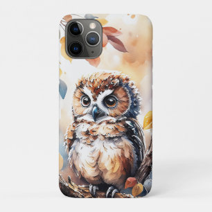 Funda Para iPhone 11 Pro Ilustracion acuarela de búho de otoño