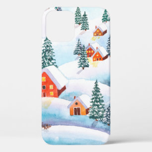 Funda Para iPhone 12 Ilustracion acuático pintado a mano del invierno