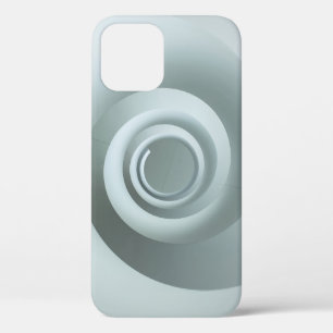 Funda Para iPhone 12 Ilustracion blanco y gris espiral
