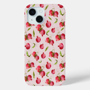 Funda Para iPhone 15 Ilustración botánica de granada dibujada a mano