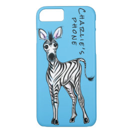 Funda Para iPhone 8/7 Ilustracion cebra - azul