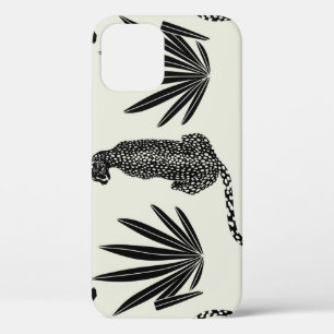 Funda Para iPhone 12 Ilustracion Cheetah minimalista Vintage
