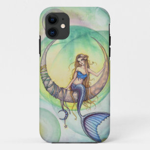 Funda Para iPhone 11 Ilustración de Arte de Sirena de Acuarela de Luna