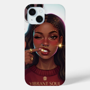 Funda Para iPhone 15 Ilustración de belleza afrolatina Vibrante Alma 