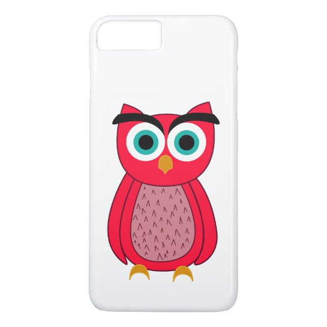 Funda De Case-Mate Para iPhone Ilustración de búho rosa lindo (Reverso)