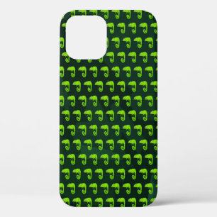 Funda Para iPhone 12 Ilustración de camaleón verde lindo Reptil tropica