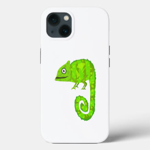 Funda Para iPhone 13 Ilustración de camaleón verde lindo Reptil tropica