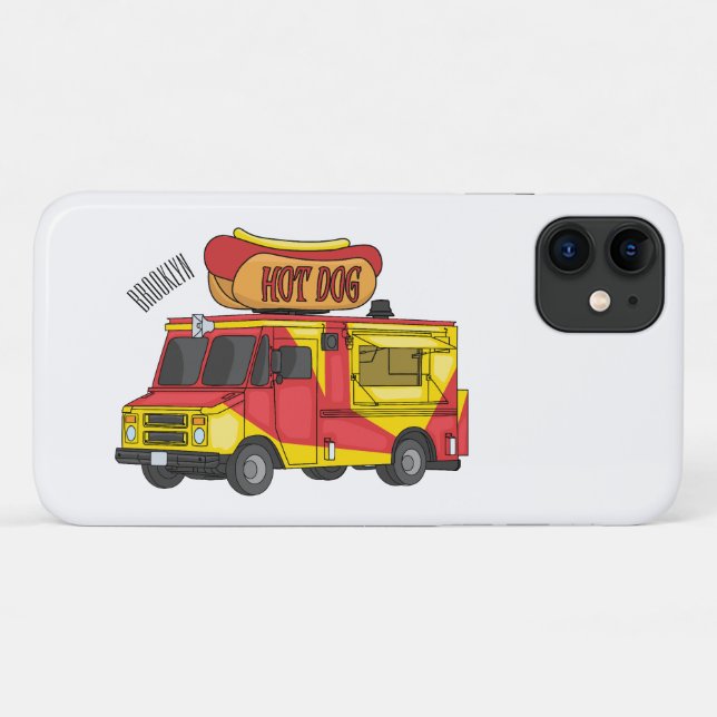 Funda De Case-Mate Para iPhone Ilustracion de camión de comida para perros calien (Reverso (horizontal))