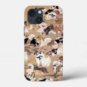 Funda Para iPhone 13 Mini Ilustracion de cien perros por Ito Jakuchu