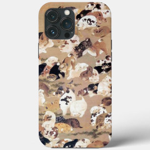 Funda Para iPhone 13 Pro Max Ilustracion de cien perros por Ito Jakuchu