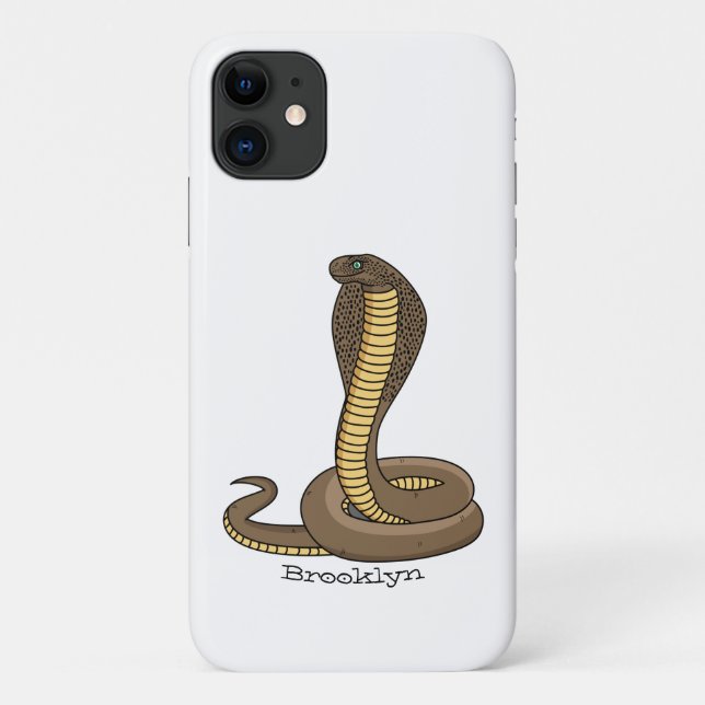 Funda De Case-Mate Para iPhone Ilustracion de cobra marrón (Reverso)