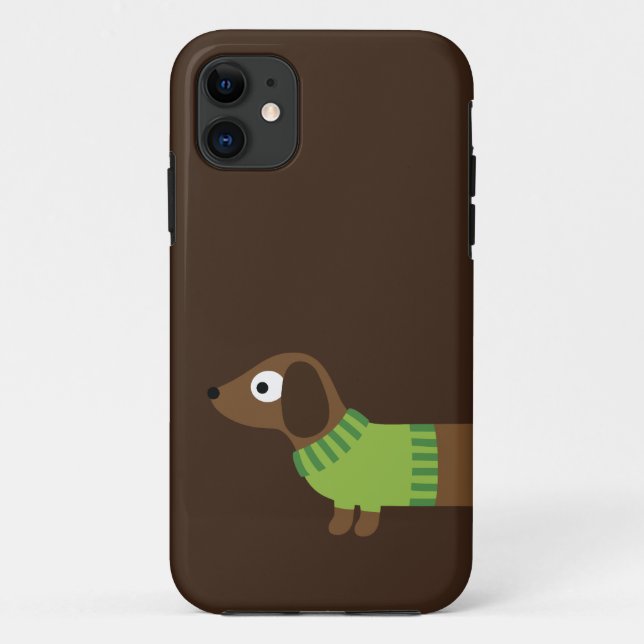 Funda De Case-Mate Para iPhone Ilustracion de Cute Long Dachshund (Reverso)
