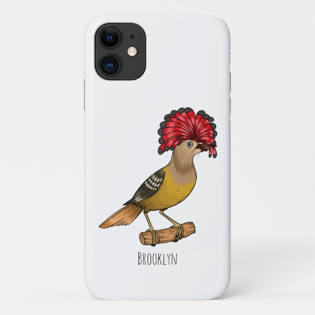 Funda De Case-Mate Para iPhone Ilustración de dibujos animados de ave atrapamosca (Reverso)