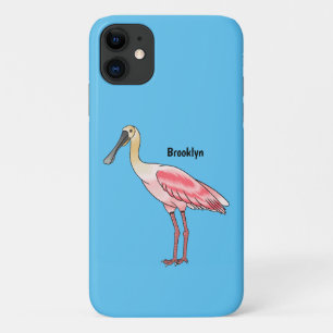 Funda Para iPhone 11 Ilustración de dibujos animados de ave espátula ro