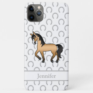 Funda Para iPhone 11 Pro Max Ilustración de dibujos animados de caballo trotand