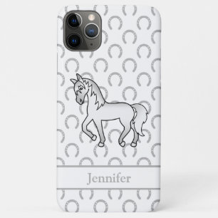 Funda Para iPhone 11 Pro Max Ilustración de dibujos animados de caballo trotón