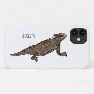 Funda Para iPhone 11 Ilustración de dibujos animados de lagarto cornudo