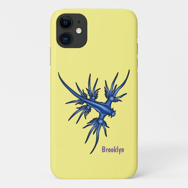 Funda De Case-Mate Para iPhone Ilustracion de dragón azul (Reverso)
