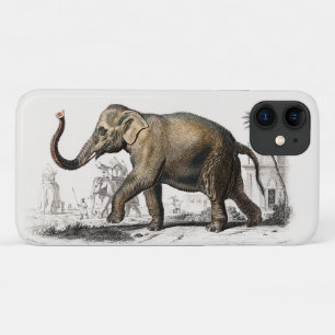Funda Para iPhone 11 Ilustración de elefante arte impreso vintage