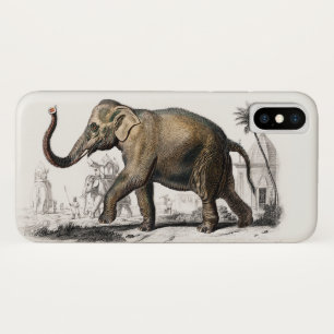 Funda Para iPhone X Ilustración de elefante impresión de arte vintage
