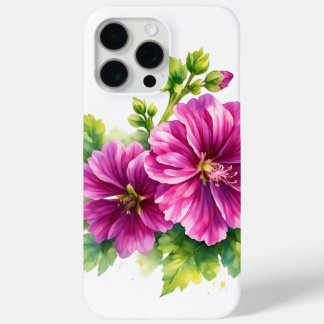Funda Para iPhone 15 Pro Max Ilustración de flor de acuarela púrpura