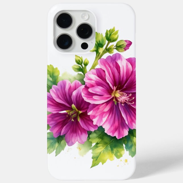 Funda De Case-Mate Para iPhone Ilustración de flor de acuarela púrpura (Reverso )