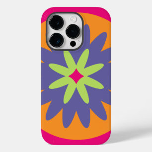 Funda Para iPhone 14 Pro De Case-Mate ilustracion de formas florales naranja y rosa