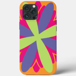 Funda Para iPhone 13 Pro Max ilustracion de formas florales naranjas