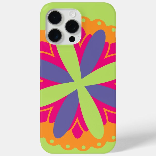 Funda De Case-Mate Para iPhone ilustracion de formas florales naranjas (Reverso )