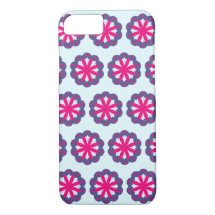 Funda Para iPhone 8/7 Ilustracion de formas florales púrpura y rosa