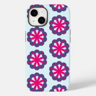 Funda Para iPhone 14 De Case-Mate Ilustracion de formas florales púrpura y rosa