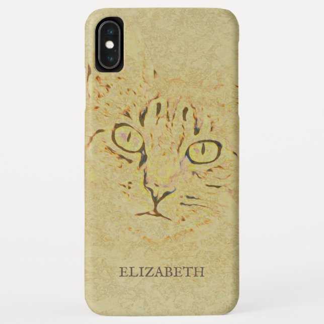 Funda De Case-Mate Para iPhone Ilustracion de gato (Reverso)