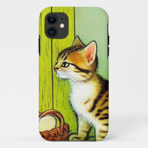 Funda Para iPhone 11 Ilustracion de gato de tabby de época