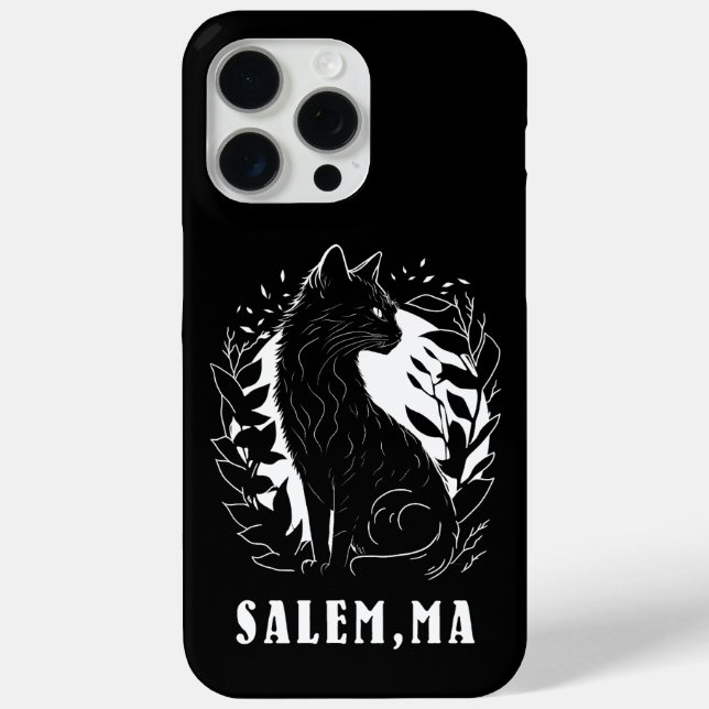 Funda De Case-Mate Para iPhone Ilustracion de gato negro | Salem (Reverso )