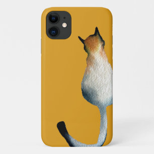 Funda Para iPhone 11 Ilustracion de gato negro y marrón tabby