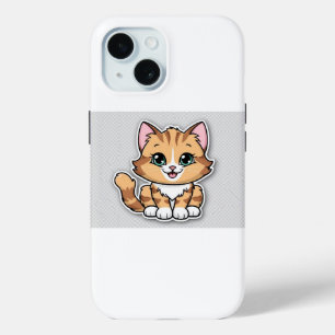 Funda Para iPhone 15 ilustracion de gato Personalizado uto - Retroceso 