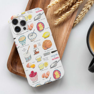 Funda Para iPhone 11 Pro Max Ilustración de ingredientes de repostería vintage