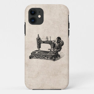 Funda Para iPhone 11 Ilustracion de la máquina de coser de los 1800s