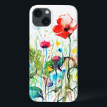 Funda Para iPhone 13 Ilustracion de las flores de color de agua colorid<br><div class="desc">Flores de primavera fría coloridas ilustracion acuarela</div>